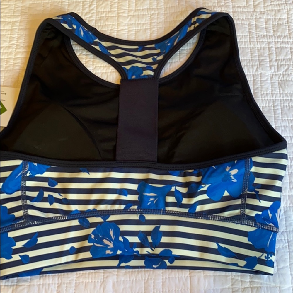 NWT KATE SPADE “hibiscus stripe” sports bra - Picture 7 of 8